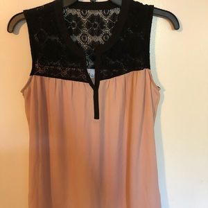 Black and light pink top